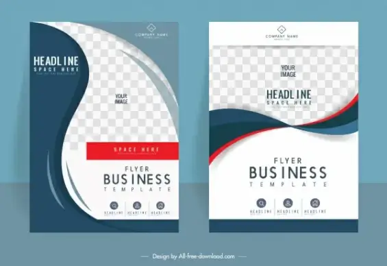 corporate flyer templates modern checkered curves decor