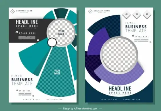 corporate flyer templates modern checkered geometric decor