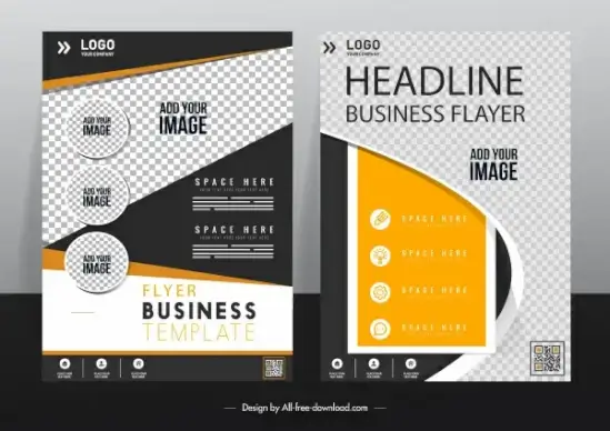 corporate flyer templates modern elegant checkered decor