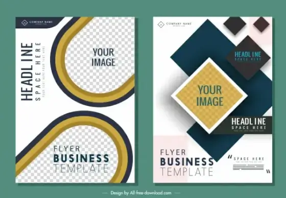 corporate flyer templates modern flat checkered decor