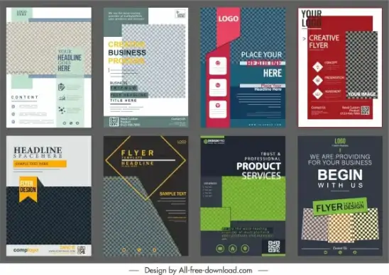corporate flyers templates modern elegant checkered decor
