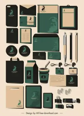 corporate identity sets man portrait logotype decor