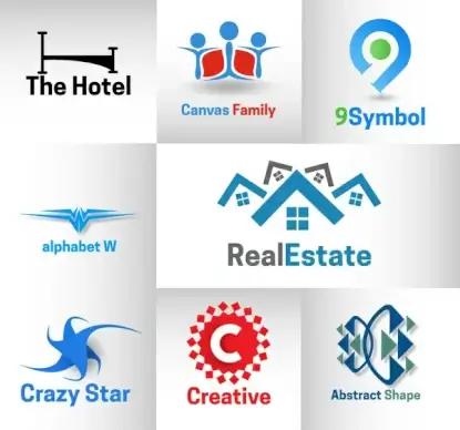 corporate logo design elements illustration with various shapes
