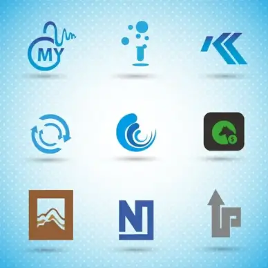 corporate logo sets design with various illustration