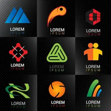 corporate logo sets with abstract style illustration