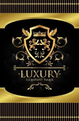 corporate logotype classical symmetric shiny golden vip decor