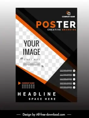 corporate poster template modern elegant black white decor