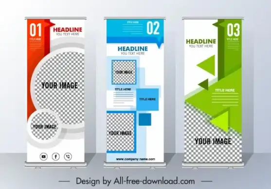 corporate poster template vertical scroll modern geometric decor