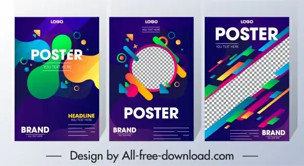 corporate poster templates colorful modern geometric decor