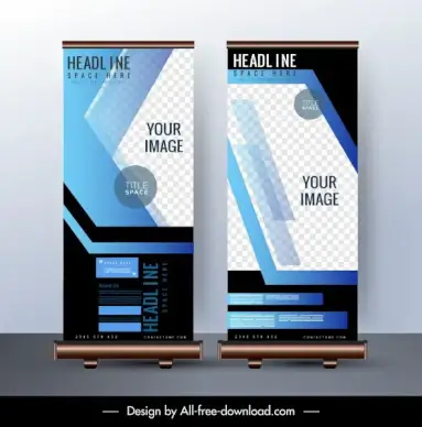 corporate standee banner template dark colorful modern decor