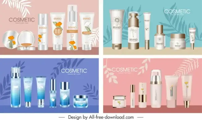 cosmetic advertising banners modern elegant luxury decor