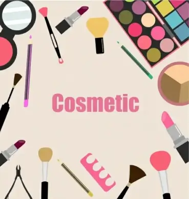 cosmetic design elements various accessories icons flat design