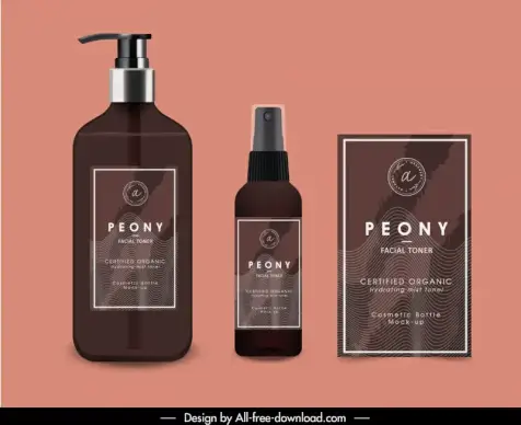 cosmetic label template flat elegant decor