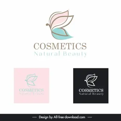 cosmetic logo template flat classic handdrawn petal 