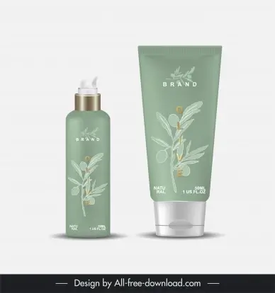 cosmetics bottle packaging template elegant modern