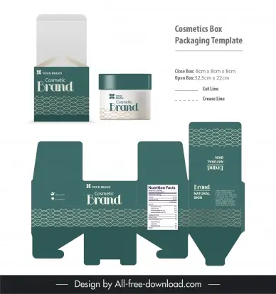 cosmetics box packaging template elegant modern seamless mesh decor