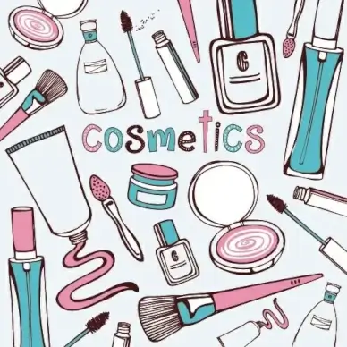 cosmetics handpainted vector