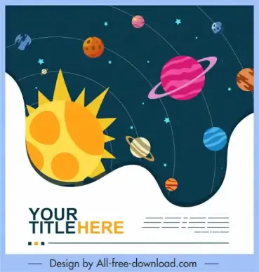 cosmos background solar system planets orbit sketch