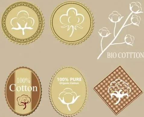 cotton products tags collection various classical shapes