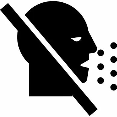 cough symptom sign icon head side slash silhouette sketch