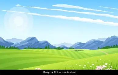 countryside landscape background template elegant bright