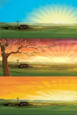 countryside scenery vector
