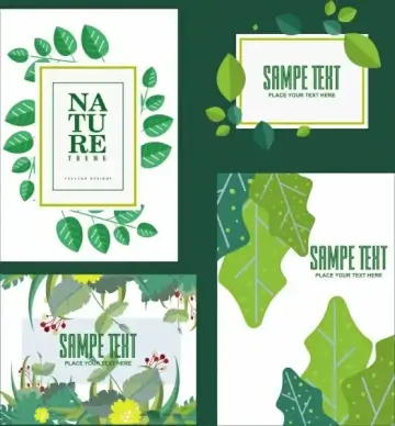 cover background sets leaf flowers icons decor