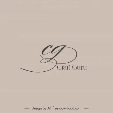 craft guru logo elegant handdrawn