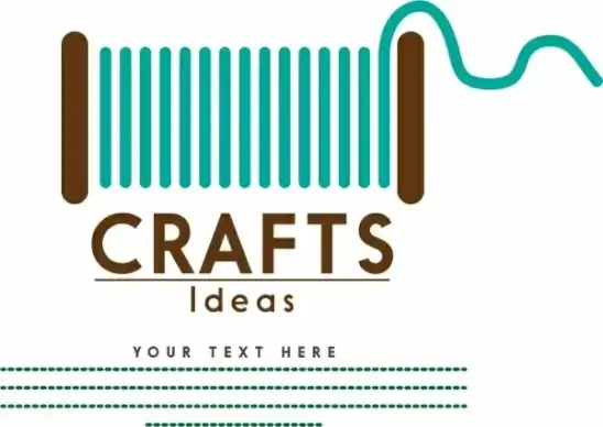 crafts banner design colored stitch reel design