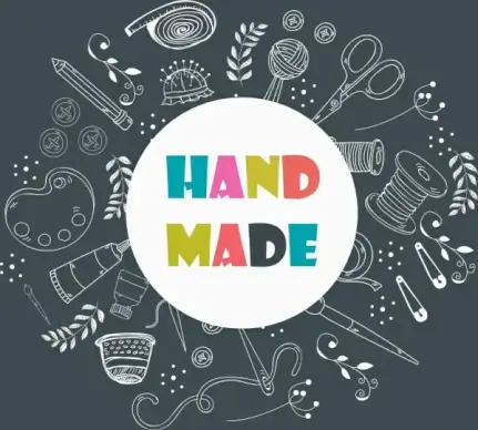 crafts icons design elements silhouette style