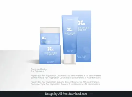 cream box and bottle jar advertising template modern elegant realistic design 