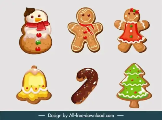cream cake decor elements colorful cute symbols sketch