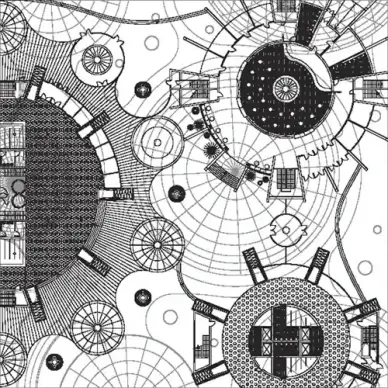 creative architectural blueprint background vector
