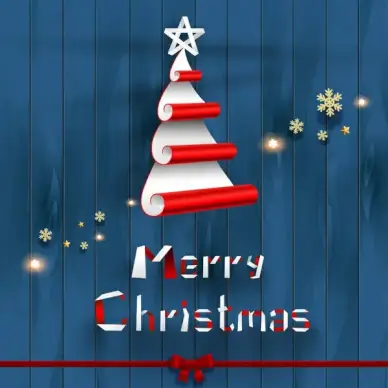 creative christmas tree on wood background