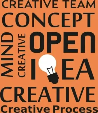 creative concept banner lightbulb icon black texts decoration