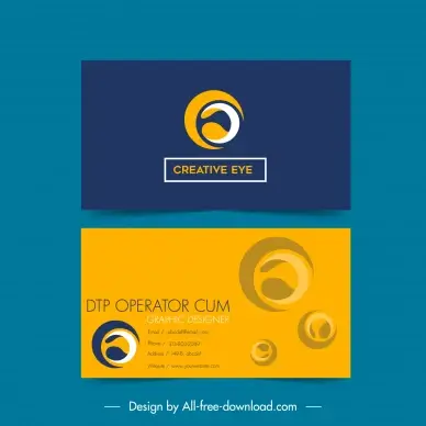 creative eye visiting card templates contrast blurred circles