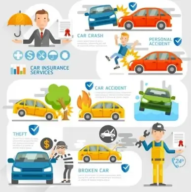 creative insurance business infographic template vector
