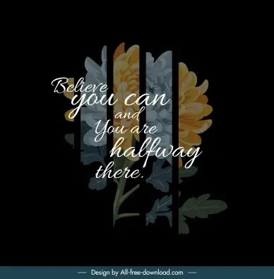 creative motivation quote  typography banner template dark floral elegance