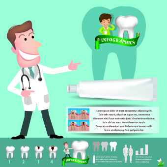 creative teeth care infographics vectors