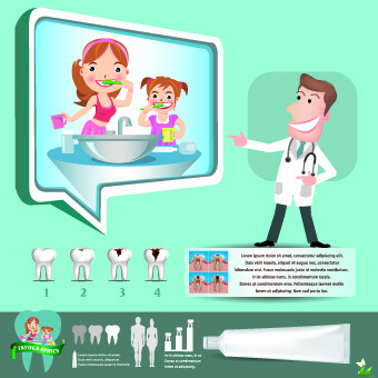 creative teeth care infographics vectors
