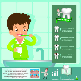 creative teeth care infographics vectors