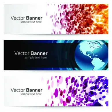creative website headers banner vector set