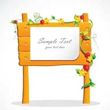 creative wooden plaque design vector