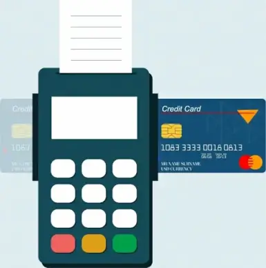 credit card promotion banner machine icon flat design