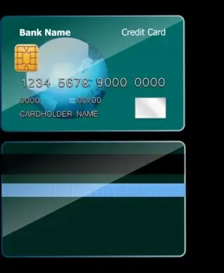 credit card template dark green design globe decoration