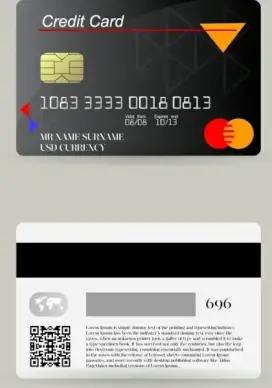 credit card template dark grey decor realistic design