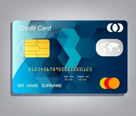 credit card template realistic design low poly background