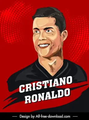  cristiano ronaldo footballer cartoon portrait