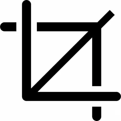 crop sign icon flat black silhouette outline