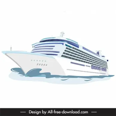 cruise ship icon modern 3d outline 